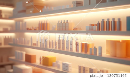 おしゃれで明るい化粧品売り場 おしゃれで明るい化粧品売り場 120751165