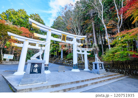 秋の三峯神社 三ツ鳥居 埼玉県秩父市 秋の三峯神社 三ツ鳥居 埼玉県秩父市 120751935