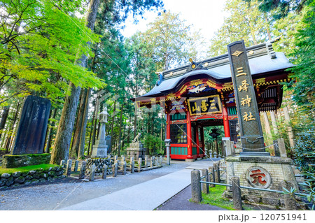 秋の三峯神社　隨神門　埼玉県秩父市 120751941
