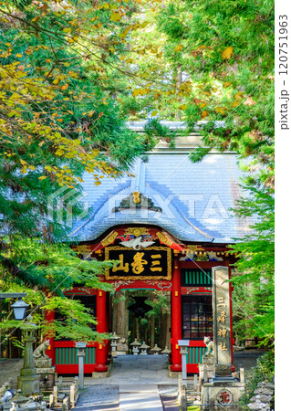 秋の三峯神社 隨神門 埼玉県秩父市 秋の三峯神社 隨神門 埼玉県秩父市 120751963