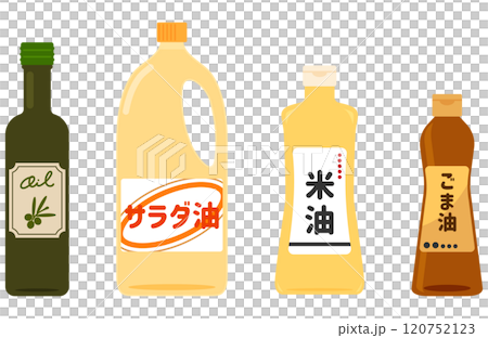 様々な種類の油のイラストセット ベクターイラスト 様々な種類の油のイラストセット ベクターイラスト 120752123