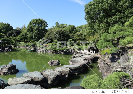 東京　清澄庭園　クロマツ、大磯渡り、大泉水（池） 120752160