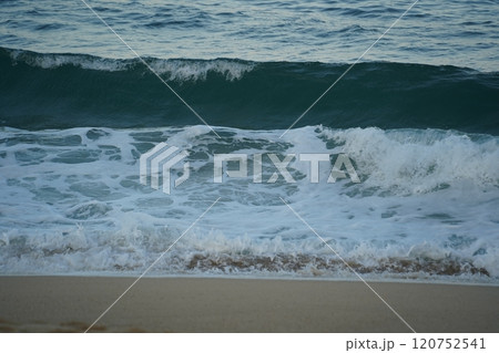 Winter seascape with crashing waves Winter seascape with crashing waves 120752541