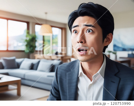 驚いた表情のサラリーマン 120753990