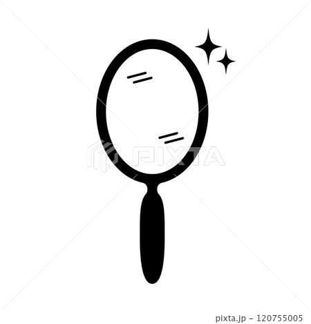 ピカピカの手鏡のシルエット 120755005