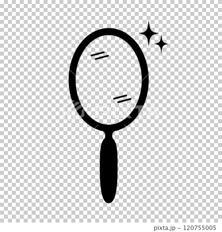 ピカピカの手鏡のシルエット 120755005