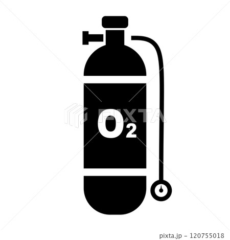 酸素ボンベのシルエット 120755018