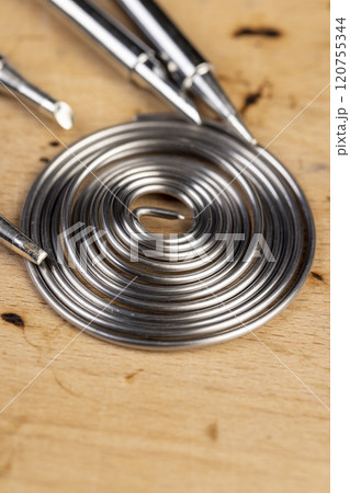 twisted as a spring solder for repair work with soldering twisted as a spring solder for repair work with soldering 120755344