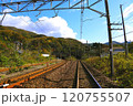紅葉の新疋田駅の線路 120755507