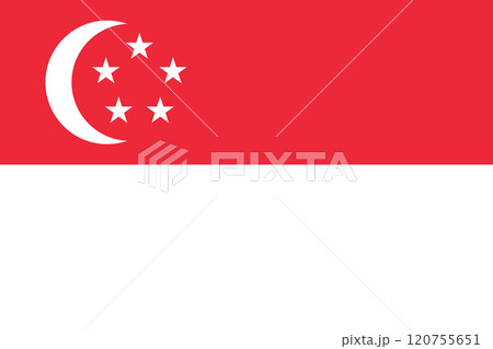 シンガポール共和国の国旗 シンガポール共和国の国旗 120755651