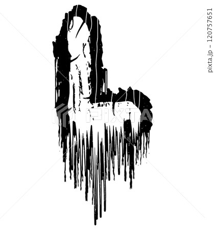 Death-metal font. Drippy letter. Custom art lettering. 120757651