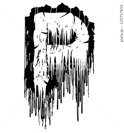 Death-metal font. Drippy letter. Custom art lettering. 120757655