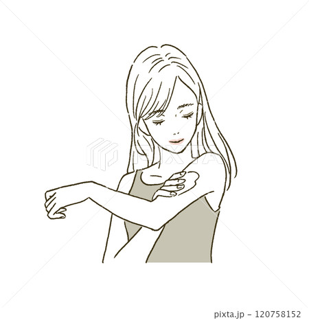 ビューティー　スキンケアする女性のイラストレーション 120758152