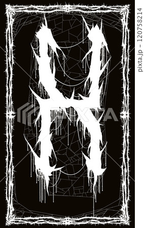 Death metal font. Brutal style lettering. Death metal font. Brutal style lettering. 120758214