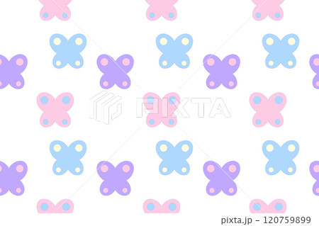 Pastel Butterfly Pattern on White Background Pastel Butterfly Pattern on White Background 120759899