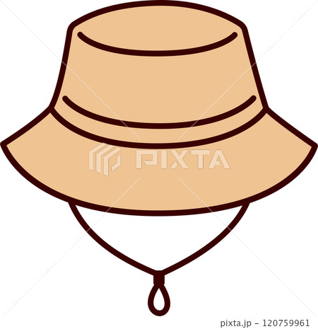 Beige sun hat cartoon doodle icon Beige sun hat cartoon doodle icon 120759961