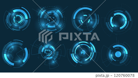 Set of User Interface HUD futuristic style. Set of User Interface HUD futuristic style. 120760078