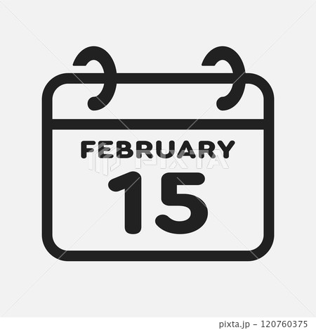 Icon page calendar day - 15 February 120760375
