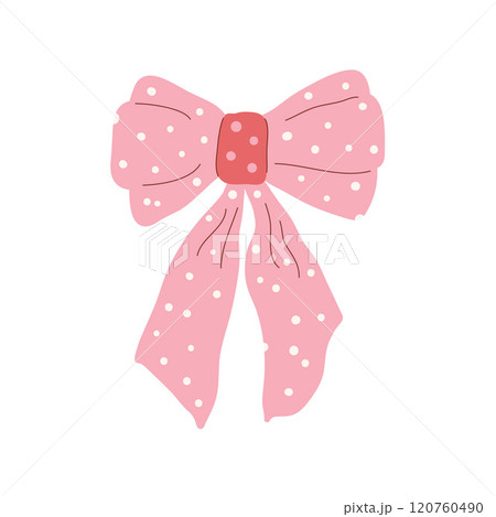Bow knot coquette. Vector girly ribbon.Butterfly shape Illustration isolated on white background. 120760490
