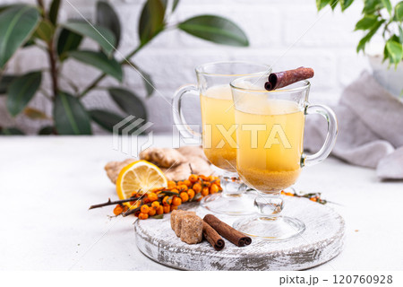 Healthy hot sea buckthorn tea Healthy hot sea buckthorn tea 120760928