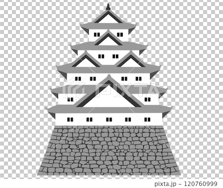 日本の城　五重五階の天守のイラスト 120760999