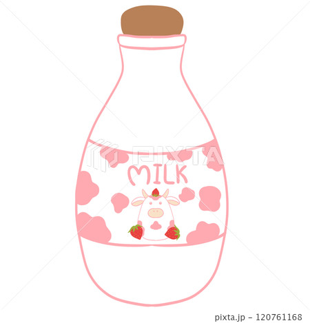 Pink cow print milk bottle 120761168