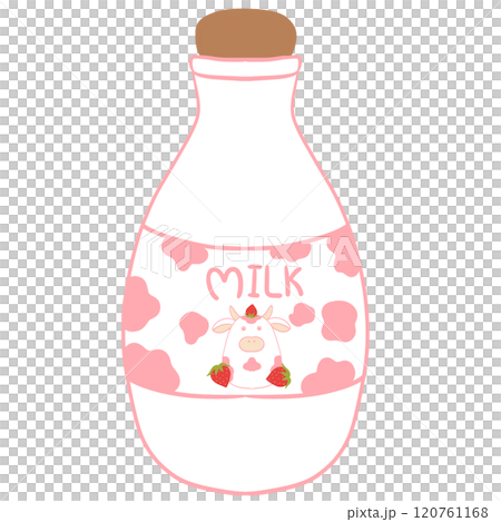 Pink cow print milk bottle 120761168