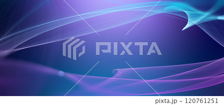 Vivid neon swirls blend in a purple backdrop, creating a dynamic atmosphere. Soft waves of light dance through the scene, adding depth and intrigue. 120761251