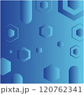 Abstract Blue Gradient background with Hexgaon shapes on fluid gradient Shiny design 120762341