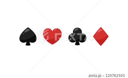 かわいいトランプのマークのイラスト かわいいトランプのマークのイラスト 120762503