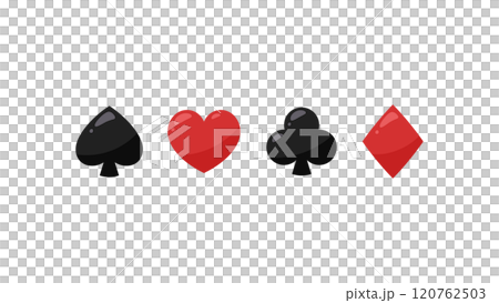 Cute playing card suit illustration Cute playing card suit illustration 120762503