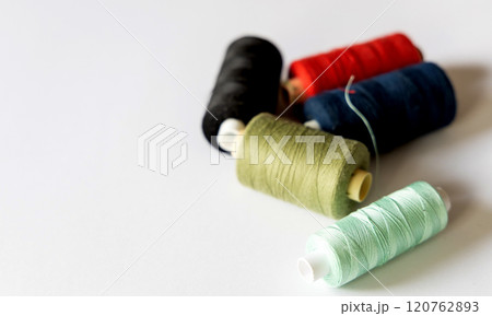 Set of sewing accessories for tailoring. Concept design and repair of clothes. Set of sewing accessories for tailoring. Concept design and repair of clothes. 120762893