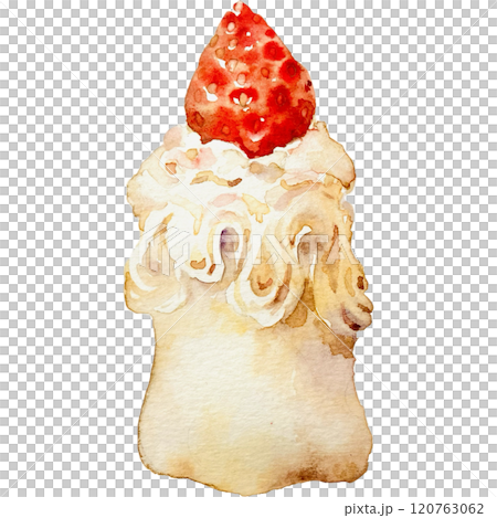 いちごのキャンドルケーキ水彩 120763062