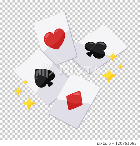 Illustration of a magic trick where cards pop out 120763065