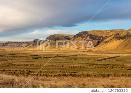 Mountain in a beautiful weather in the autumn, Iceland Mountain in a beautiful weather in the autumn, Iceland 120763326