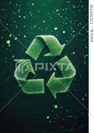 Green recycle symbol icon sign represent recycling or sorting of waste. 120764356