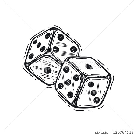 Dice hand drawn vector illustration Dice hand drawn vector illustration 120764513