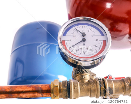 Pressure gauge of boiler installation Pressure gauge of boiler installation 120764781