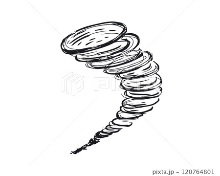 Hurricane hand drawn illustration, vector.	 120764801
