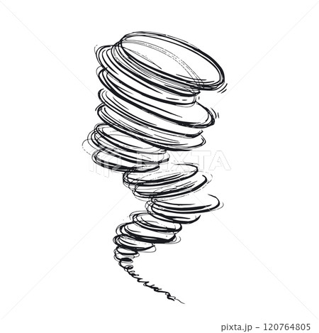 Hurricane hand drawn illustration, vector.	 120764805
