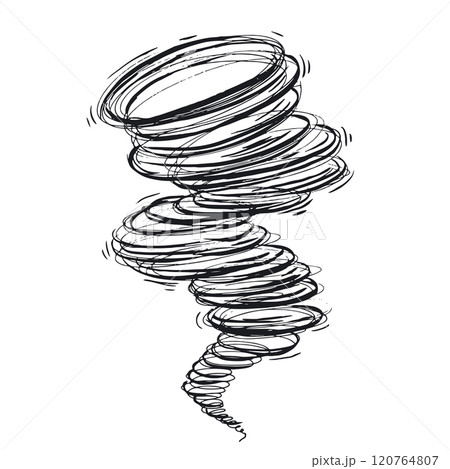 Hurricane hand drawn illustration, vector.	 120764807
