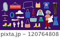 Second hand clothing shop clip art vector 120764808