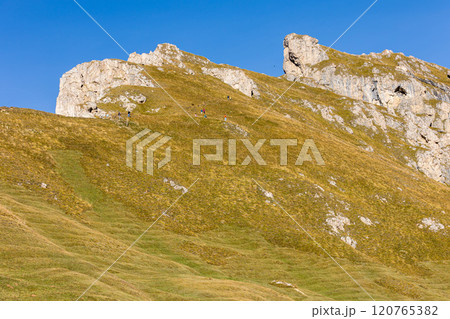 Seceda mountain in Val Gardena, Italy, autumn 120765382