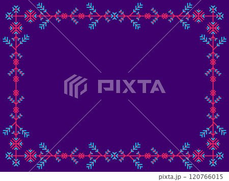 Snowflakes frame for Christmas and New Year greetings. Winter frame with snowflakes in geometric line art style. Design for greeting card, flyers and invitations. Vector illustration 120766015