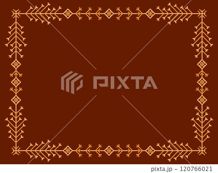 Snowflakes frame for Christmas and New Year greetings. Winter frame with snowflakes in geometric line art style. Design for greeting card, flyers and invitations. Vector illustration 120766021