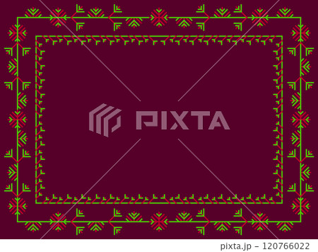 Snowflakes frame for Christmas and New Year greetings. Winter frame with snowflakes in geometric line art style. Design for greeting card, flyers and invitations. Vector illustration 120766022