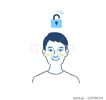 Face ID・顔認証をする男性 Face ID・顔認証をする男性 120766141