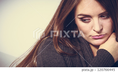 Unhappy and sad woman 120766445