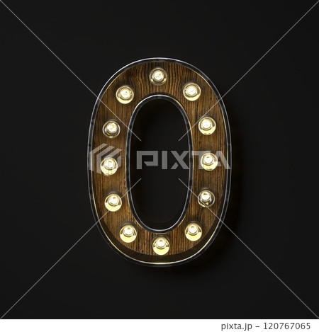 Light bulb glowing Number 0 ZERO 3D Light bulb glowing Number 0 ZERO 3D 120767065