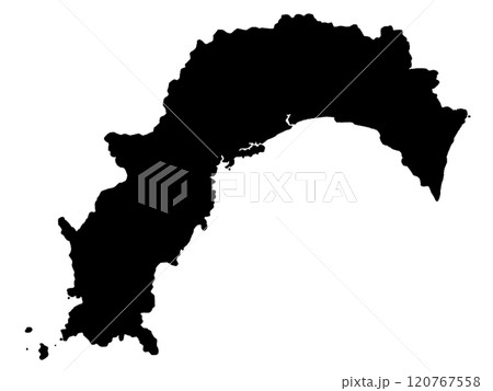 少しゆるい高知県のシルエット 四国地方 少しゆるい高知県のシルエット 四国地方 120767558